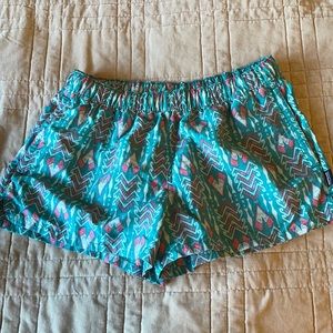 Turquoise Patagonia nylon shorts, like new